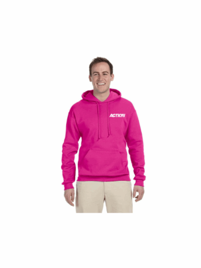 Cyber Pink hoodie white logo