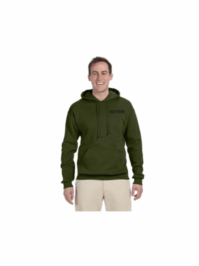 Military Green hoodie black logo