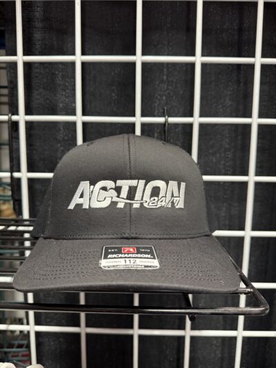 All Black Snapback with white stitching